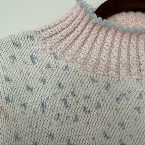 Vintage Pastel Acrylic Knit Mock Neck Sweater - Picture 3 of 4